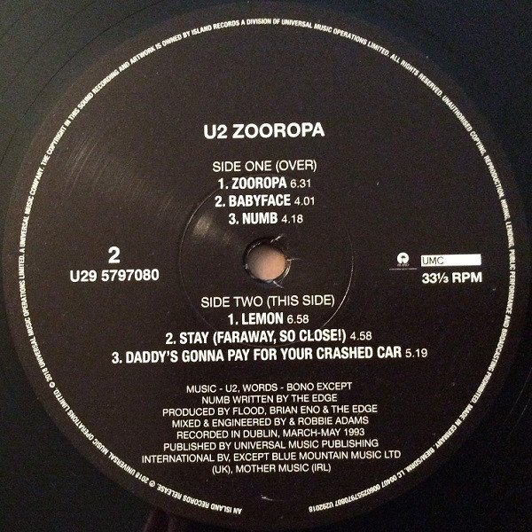U2 - Zooropa (Vinyl, DLC)