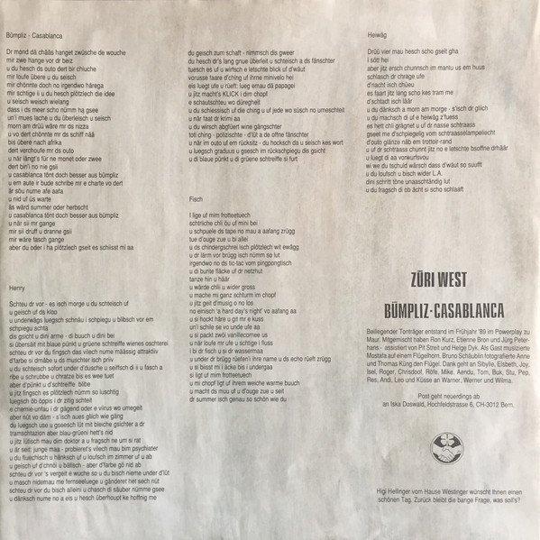 Züri West - Bümpliz-Casablanca (Vinyl)