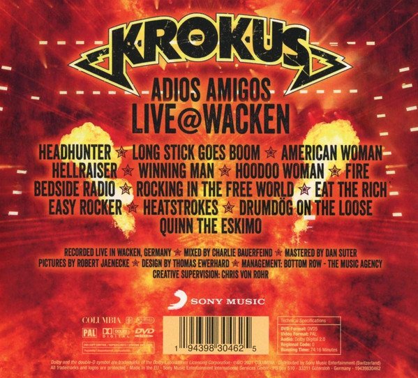 Krokus - Adios Amigos Live@Wacken (CD, DVD)