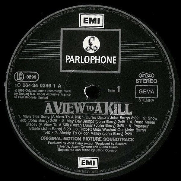 John Barry – A View To A Kill (James Bond) (Vinyl)