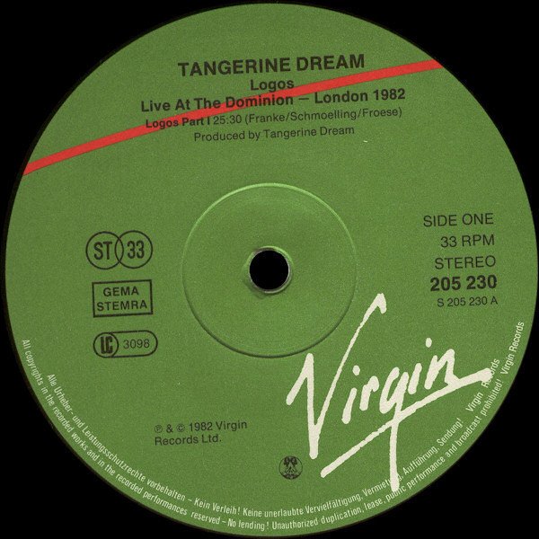 Tangerine Dream - Logos - Live At The Dominion London 1982 (Vinyl)