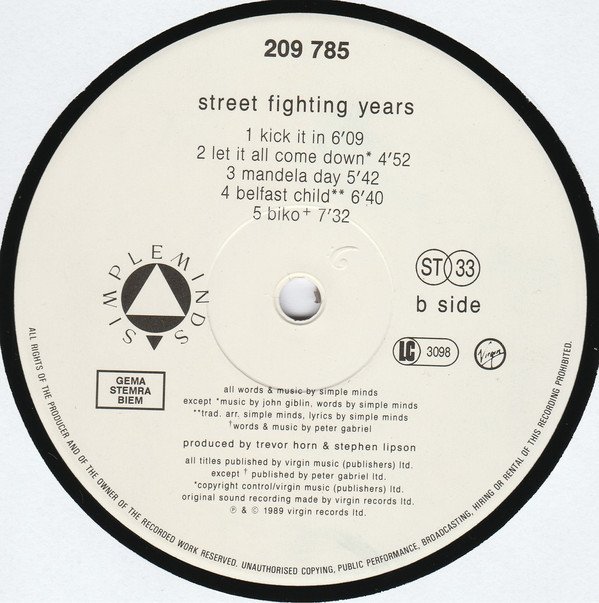 Simple Minds - Street Fighting Years (Vinyl)