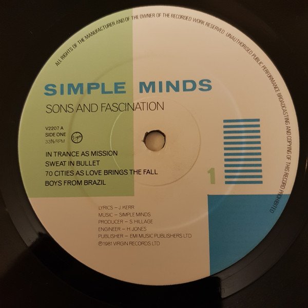 Simple Minds - Sons And Fascination (Vinyl)