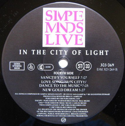 Simple Minds - Live In The City Of Light (Vinyl)
