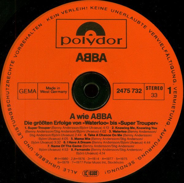 ABBA -  A Wie ABBA (Die Grössten Erfolge Von »Waterloo« Bis »Super Trouper«) (Vinyl)