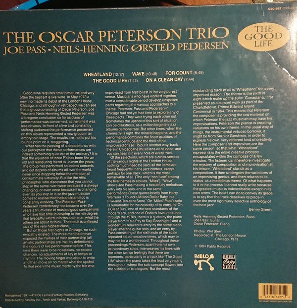 Oscar Peterson Trio - The Good Life (Vinyl)