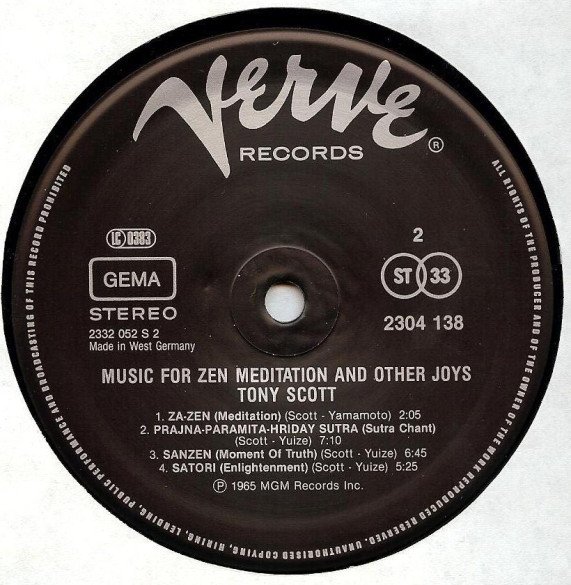 Tony Scott (Anthony Joseph Sciacca), Shinichi Yuize, Hozan Yamamoto – Music For Zen Meditat (Vinyl)