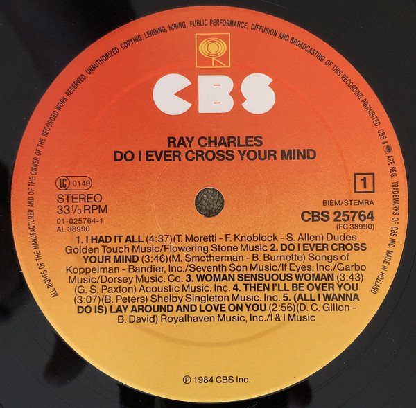 Ray Charles - Do I Ever Cross Your Mind (Vinyl)