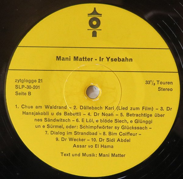 Mani Matter ‎– Ir Ysebahn (Vinyl)