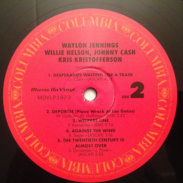 Waylon Jennings • Willie Nelson • Johnny Cash • Kris Kristofferson – Highwayman (Vinyl)