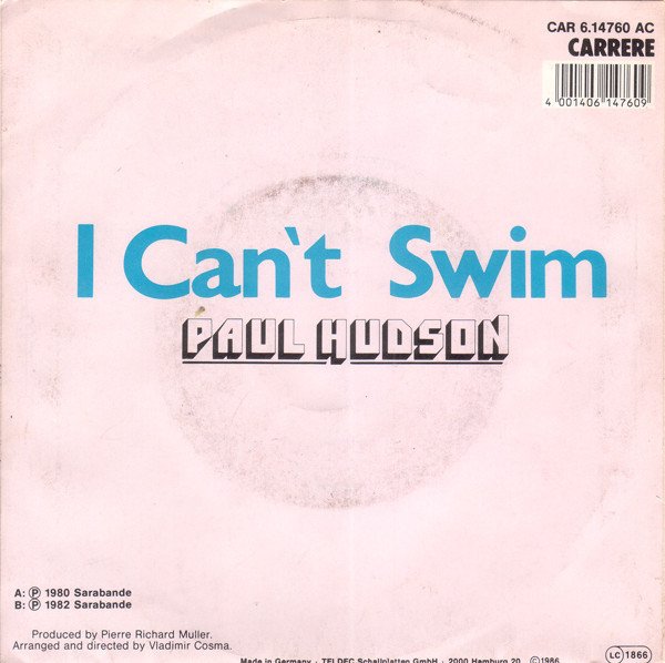 Richard Sanderson  Paul Hudson – Reality  I Can't Swim (Vinyl Single)