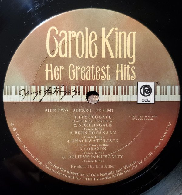 Carole King - Her Greatest Hits (Songs Of Long Ago) (Vinyl)