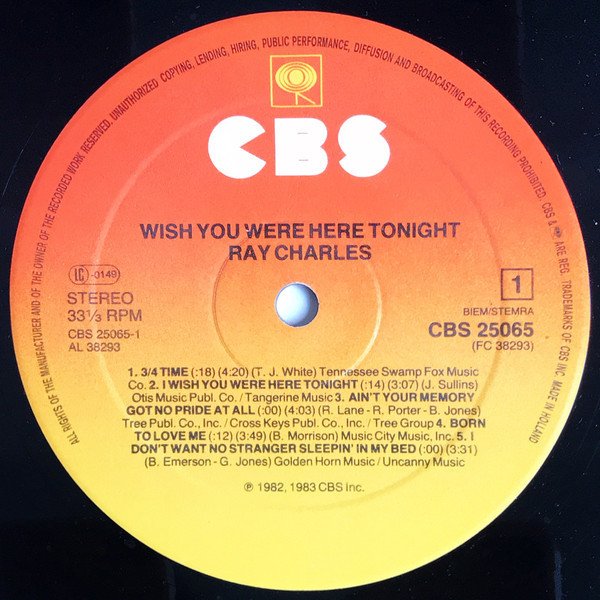 Ray Charles - Wish You Were Here Tonight (Vinyl)