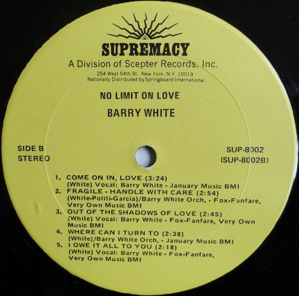 Barry White - No Limit On Love (Vinyl)
