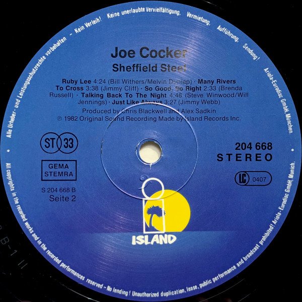 Joe Cocker - Sheffield Steel (Vinyl)