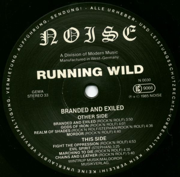 Running Wild - Branded And Exiled (Vinyl)
