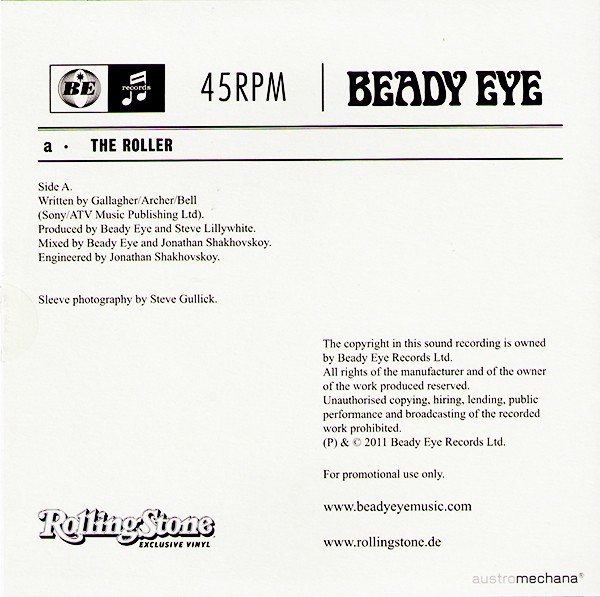 Beady Eye - The Roller (Vinyl Single)
