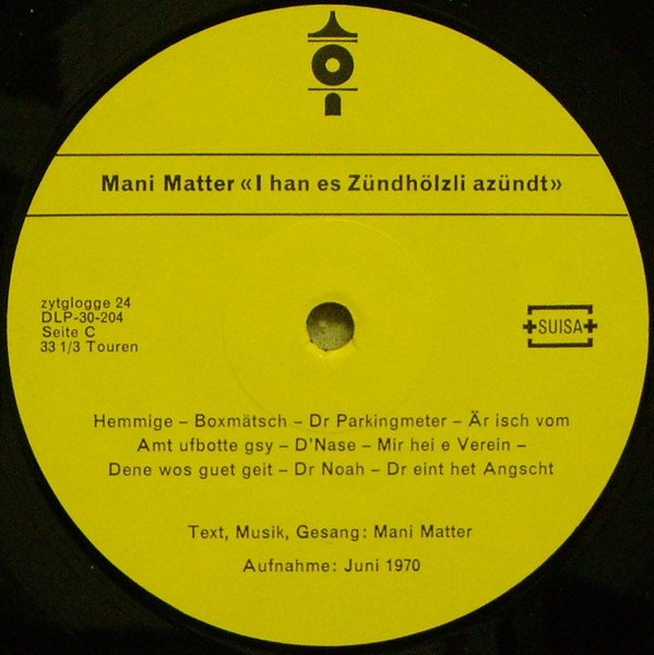 Mani Matter ‎– I Han Es Zündhölzli Azündt (Vinyl)