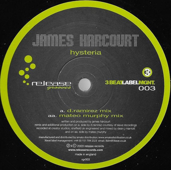James Harcourt - Hysteria (Vinyl)