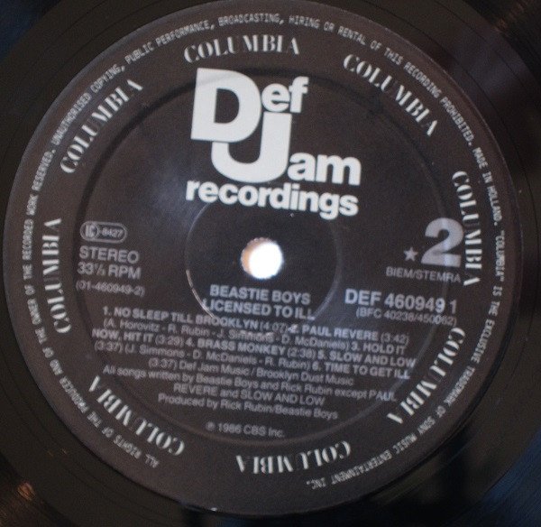 Beastie Boys ‎–  Licensed To Ill (Vinyl)
