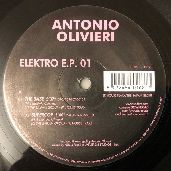 Antonio Olivieri - Elektro E.P. 01 (Vinyl)