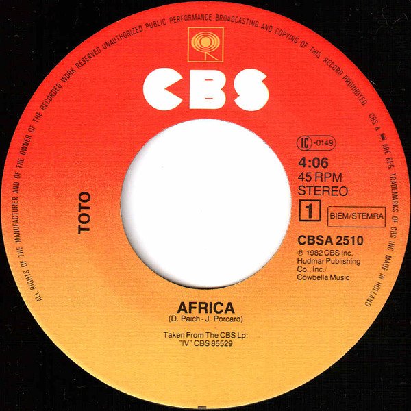 Toto - Africa (Original Version) (Vinyl Single)