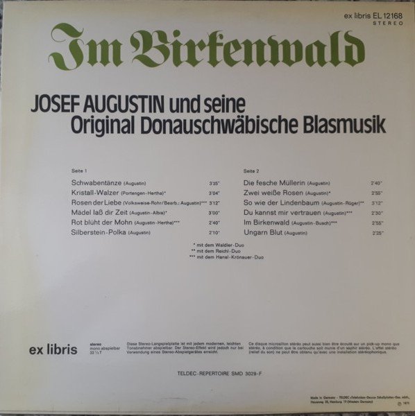 Josef Augustin Und Seine Original Donauschwäbische Blasmusik - Im Birkenwald (Vinyl)