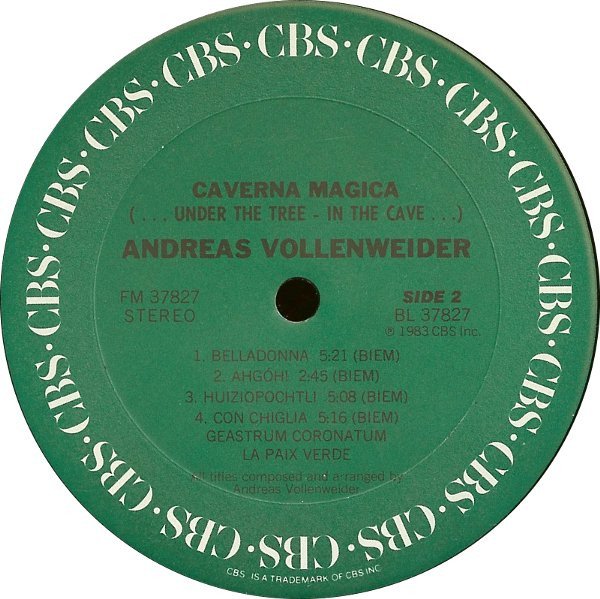 Andreas Vollenweider - Caverna Magica (...Under The Tree - In The Cave...) (Vinyl)