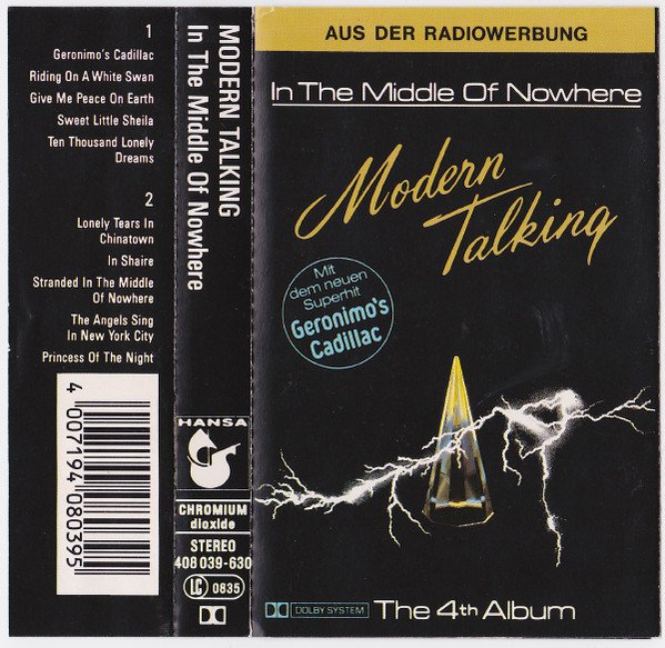 Modern Talking - In The Middle Of Nowhere - The 4th Album (Kassette)