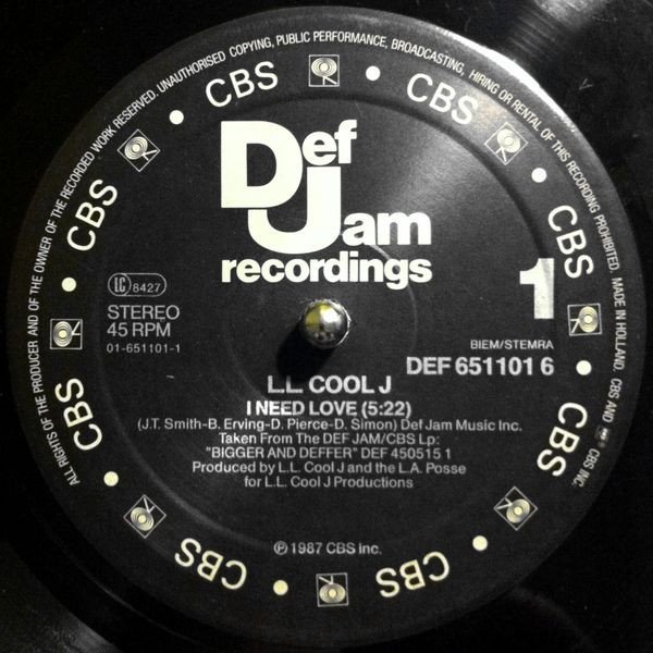 L.L. Cool J - I Need Love (Vinyl Maxi Single)