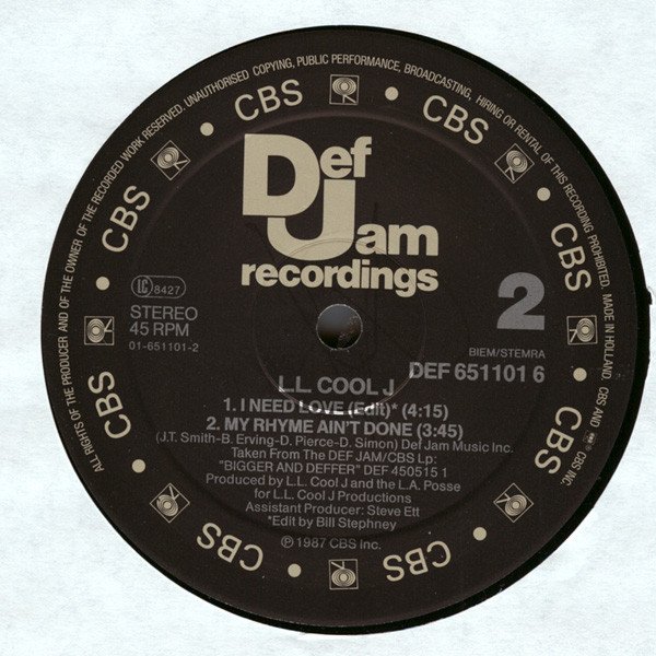 L.L. Cool J - I Need Love (Vinyl Maxi Single)