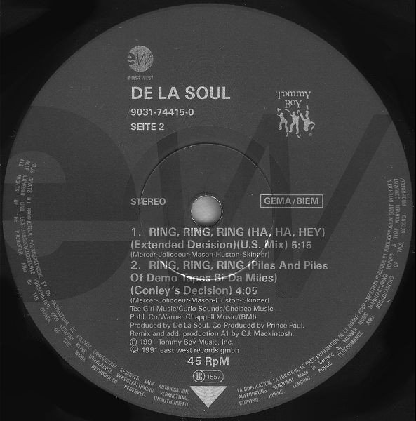 De La Soul - Ring Ring Ring (Ha Ha Hey) (Vinyl Maxi Single)