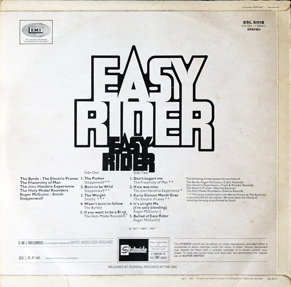 Various Artists - Easy Rider (Songs As Performed In The Motion Picture) (Vinyl)