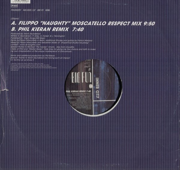 Inner City - Big Fun (Filippo Naughty Moscatello Respect Mix  Phil Kieran Remix) (Vinyl Maxi Single)
