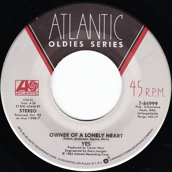 Yes - Owner Of A Lonely Heart / Leave It (Vinyl Single)