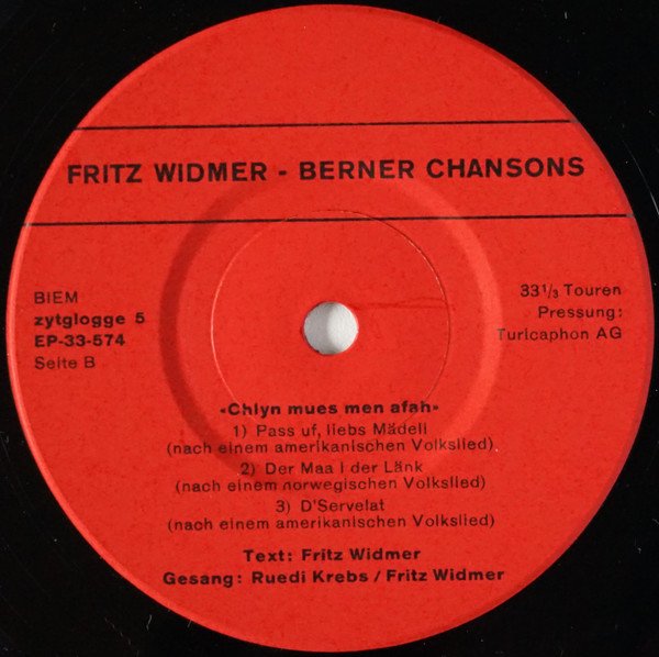 Fritz Widmer - Chlyn Mues Men Afa (Vinyl Single)