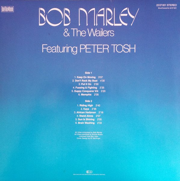 Bob Marley & The Wailers ‎– Bob Marley & The Wailers Featuring Peter Tosh (Vinyl)