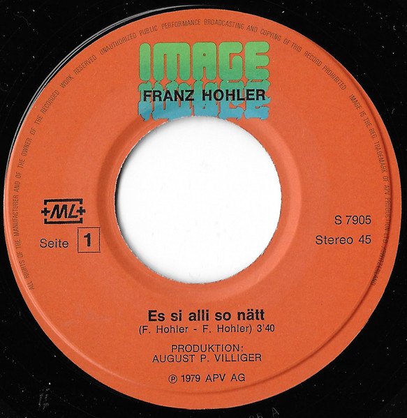 Franz Hohler - Es Si Alli So Nätt (Vinyl Single)