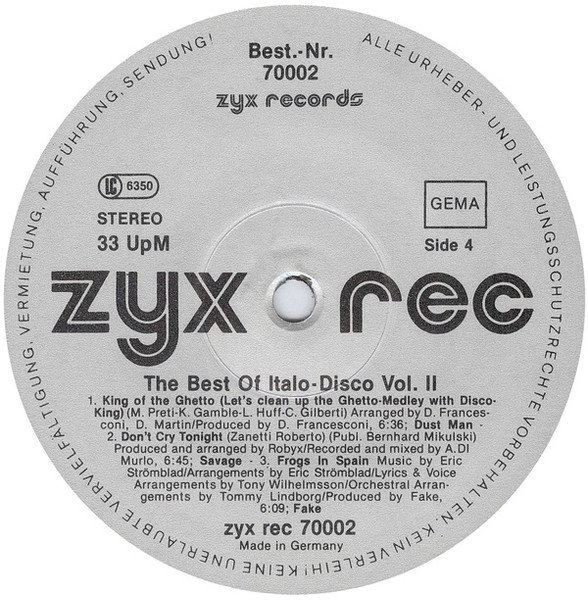 Various Artists - The Best Of Italo-Disco Vol. 2 (Vinyl)