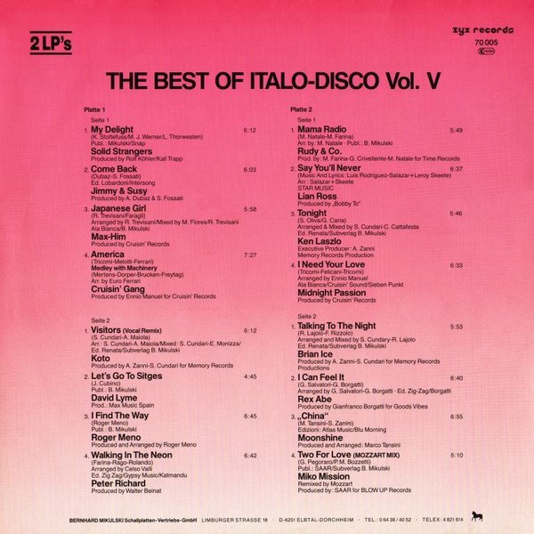 Various Artists - The Best Of Italo-Disco Vol. 5 (Vinyl)