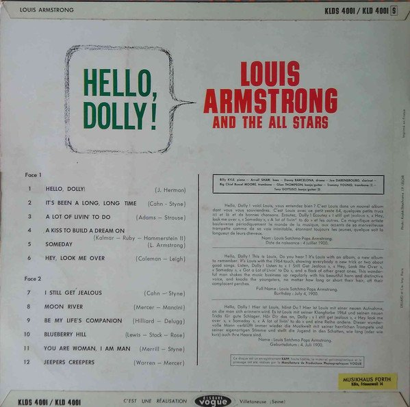 Louis Armstrong ‎– Hello, Dolly! (Vinyl)
