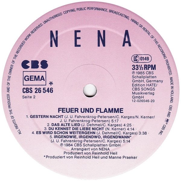 Nena - Feuer Und Flamme (Vinyl)