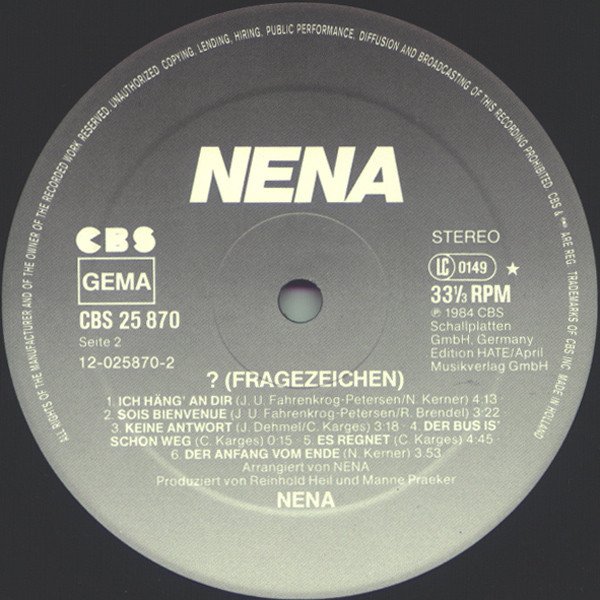 Nena -  ? (Fragezeichen) (Vinyl)