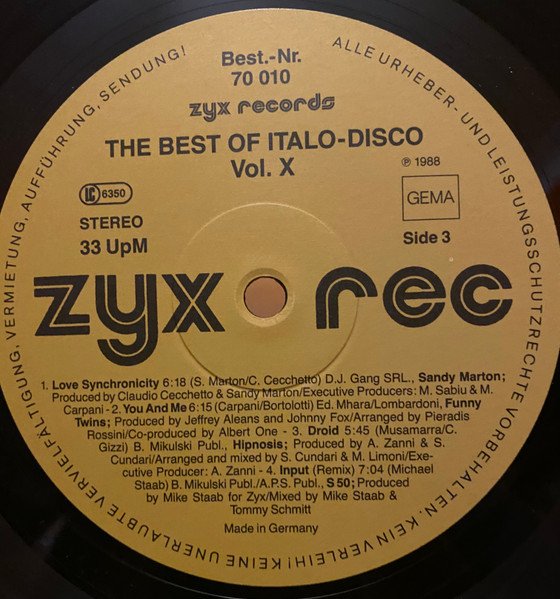 Various Artists - The Best Of Italo-Disco Vol. 10 (Vinyl)