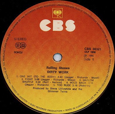 Rolling Stones - Dirty Work (Vinyl)
