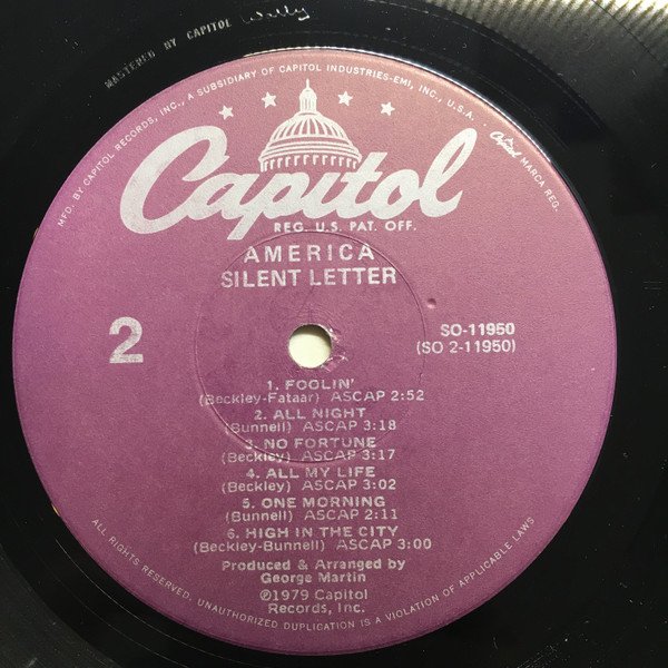 America - Silent Letter (Vinyl)