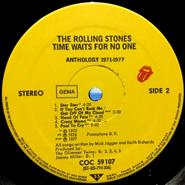 Rolling Stones - Time Waits For No One (Anthology 1971-1977) (Vinyl)