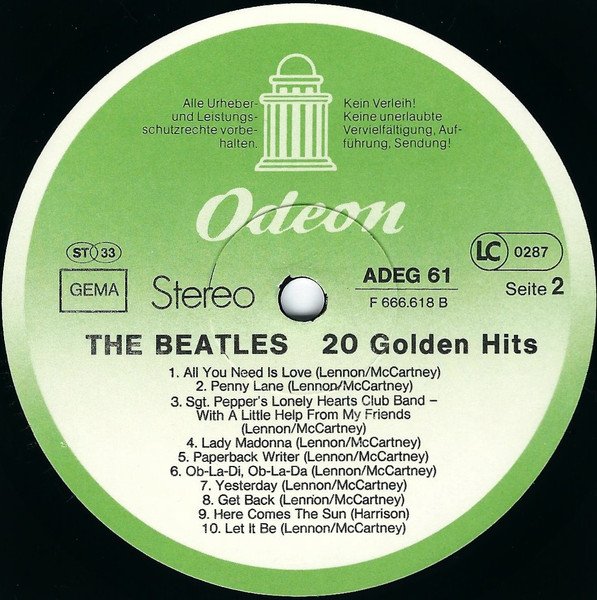 Beatles - 20 Golden Hits (Vinyl)