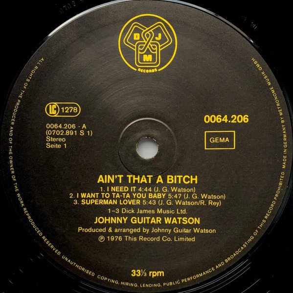 Johnny Guitar Watson - Ain't That A Bitch (Vinyl)