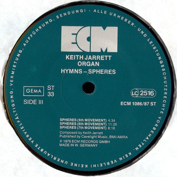 Keith Jarrett - Hymns Spheres (Vinyl)